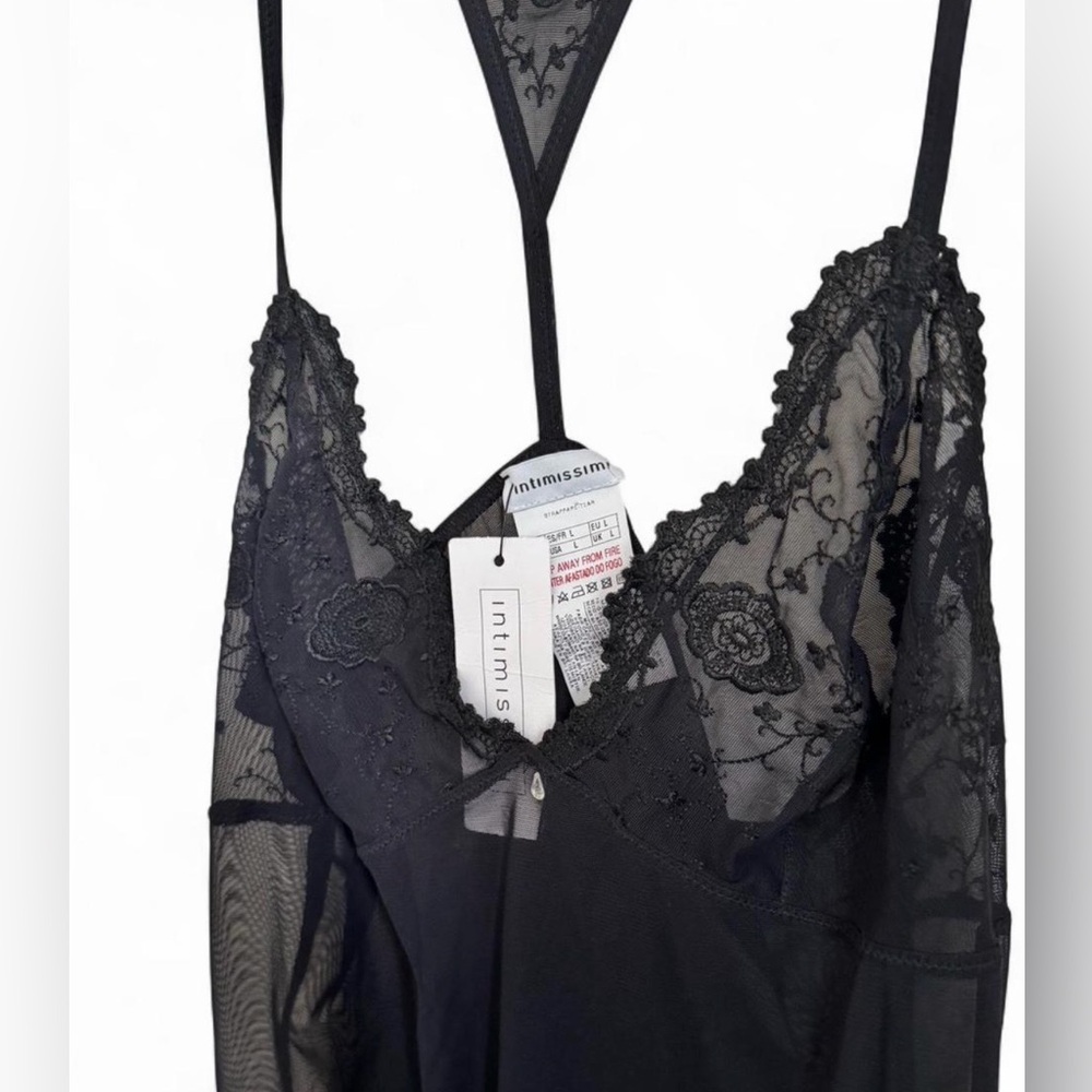 Intimissimi Sheer Black Lace Chemise